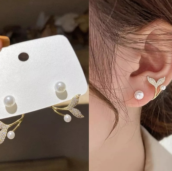 . Jewelry - Golden Mermaid Tail 🧜‍♀️Double Sided Earrings